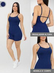 Set Of 2 Ribbed Jumpsuits With Straps For Women's Gym And Sportswear - Fitness - Navy Blue - View 2