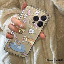 Miniso Disney Winnie The Pooh Cherry Blossom Phone Case Suitable For IPhone 17/17 Pro/17 Pro Max/17 Air/16/15/14/13/12/11/X Series Iphone 17 Pro Max Case Iphone 17 Pro Case Iphone 17 Case Stocking Stuffers The Girlfriend - 透明的 - 查看 3