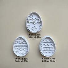 1pc Easter Egg Cookie Cutter Mold, Cartoon Easter Egg Fondant Cookie Cutter, DIY Baking Tool - View 3