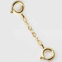 9ct Yellow Gold Necklace Necklet Extender Bracelet Safety Chain 6cm -2x Bolt Rings - Gold - View 1