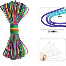 10m Colorful Polyester Rope, 4mm Diameter, Multi-Purpose Outdoor Emergency Cord - Multicolor - View 2