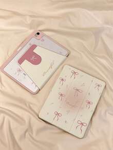 1个装粉色双面印花旋转亚克力保护套，适用于iPad平板电脑，带有蝴蝶结图案。兼容iPad 10/Air 8 2026/11代-A16 2025，支持自动唤醒/睡眠功能，无磁性，带笔槽，男女皆宜。是办公和学习的必备保护配件。 - 彩色 - 查看 8