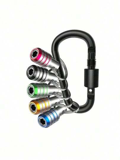 5Pcs Multi Color Drill Bit Holder 1/4inch Hex Shank Keychain Extension Bar Keychain Socket Adapter