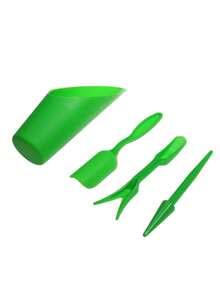 4件套园艺种植工具套装，包括播种铲、勺子、多肉植物幼苗种植工具、盆景肥料工具、塑料手柄土壤更换工具 - 多色 - 查看 3