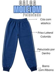 Set Of 3 Boys' Sweatpants With Ribbed Hem And Side Panels. Assorted Colors. - Azul Marino - Ver 2