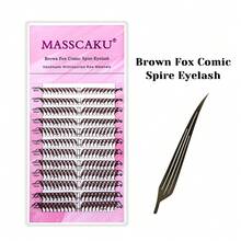 12 filas de extensiones de pestañas en espiral premontadas MASSCAKU, pestañas gruesas de cómic de 8-15 mm con rizo C/D, aspecto de pestañas manga negro mate, extensiones de pestañas para uso profesional en salón - Ver 8