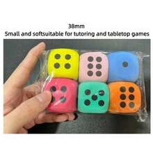 6 piezas de dados de espuma suave de 38 mm - Perfectos para aprender y jugar - Adecuados para cumpleaños, Navidad, Año Nuevo, Ramadán y otros festivales, ideales para fiestas de cumpleaños, juegos de dados de vacaciones en general, juegos de mesa, accesorios divertidos, accesorios de juego, artículos para fiestas. - Multicolor - Ver 11