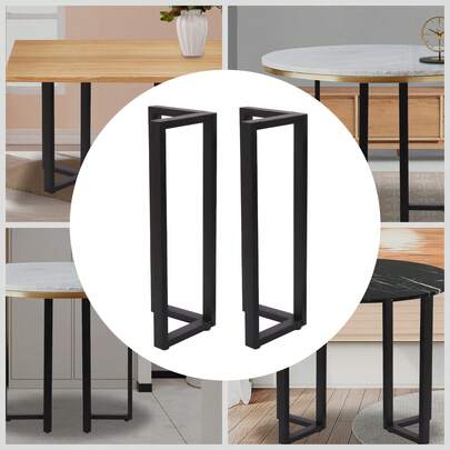 Modern V-Shape Furniture Legs 17.7*35in Rustic Decory Right Angle Shape Table Legs Heavy Duty Metal Desk Legs Black Dining Table Legs For Side Tables, Console Tables