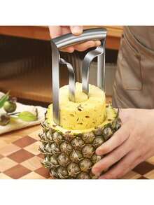1个不锈钢菠萝去核切片器，符合人体工学的手柄，水果削皮去核工具。耐用的厨房小工具，适用于家庭、餐厅和户外聚会。馈赠亲朋好友的理想礼物。厨房用品，厨房配件，厨房必备品，母亲节礼物。 - 彩色 - 查看 8