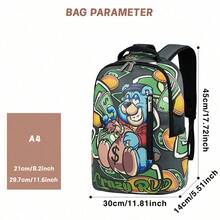 15.6 Inch Lightweight Laptop Backpack, Casual Large Capacity Travel Bag, Waterproof Nylon Oxford Cloth Backpack For Men, Students, Outdoor, Gift, Black, Camping, Camping, Hiking Bag - Green - View 10