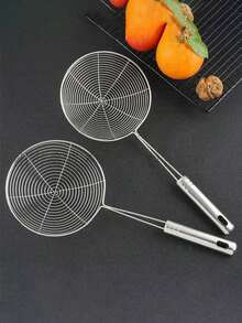 Oval Skimmer Stainless Steel Filter Mesh Oil Pot Food Filter Cookware Colander Fried Filter Kitchen Strainer Baking Cooking Tool - Silver - View 4