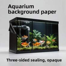 1卷黑色水族箱背景静电贴膜 - 高强度PET/乙烯基可移除背胶背景，可移除场景，不留残胶，适用于淡水/海水鱼缸，易于安装（无需胶水/凝胶） - A - 查看 4