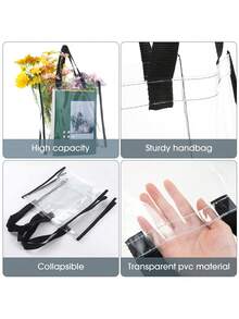 新款“带我去海滩”防水透明PVC手提袋，化妆包，购物袋，果冻袋，礼品袋，透明单肩手提袋，派对包，婚礼生日派对礼品袋，手工手提袋，派对礼物，生日装饰品，派对礼物装饰品，婚礼装饰品，派对用品，时尚透明，女士防水透明包，度假 - 彩色 - 查看 11