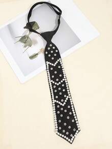 1pc Women's Rhombus Faux Pearl Detachable Collar, Versatile For Banquet, Party, And Daily Wear - Multicolor - View 3