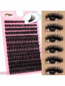 Fluffy Lash Clusters 60DIndividual Eyelash Thick Cluster Eyelash Extensions D Curl Lashes Clusters 280Pcs Individual Lashes 8-16MM Wispy Cluster Lashes Lash Clusters, Eyelash Clusters, Individual Eyelashes, Lashes, Fake Lashes - D - View 4