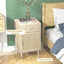 HOMCOM Mesitas de noche - Roble - Ver 8