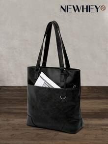 NEWHEY 防水PU皮革男士公文包，大容量笔记本电脑包，办公/商务旅行笔记本电脑包 - 彩色 - 查看 9