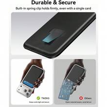 弹性 Magsafe 卡包，弹性皮革磁吸手机壳，内置磁铁，磁吸式手机套，适用于 Apple 12/13/14/15/16 Pro Max 和 Magsafe 手机壳，A-Z 字母图案 - 黑色 - 查看 8