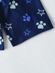 Paw Patrol 两件套汪汪队立大功男童套装，包括蓝色卡通小狗印花短袖T恤和短裤，舒适休闲，适合日常、假日和作为礼物穿着。 - 寶藍色 - 查看 7