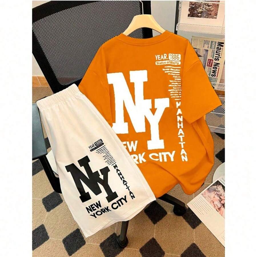 Men's Set 100% Cotton New York 1886 - Jeruk - View 1