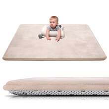 Sour Lemon Dicke Krabbelmatte für Babys, 150 x 200 x 3 cm, Schaumstofffüllung, Spielmatte fürs Kinderzimmer, Krabbeldecke, Baby, rutschfeste Unterseite und weicher Kurzflor, pflegeleicht, Kinderteppich, Beige - Beige - Übersicht 12