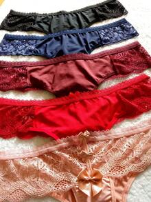 Calcinha 3 Lacinhos Fio Plus Size Renda Luxo Lingerie Sexy Dia A Dia CPS3L021 - Rosa Bebê - Visão 5