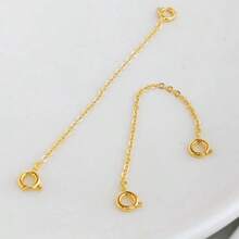 9ct Yellow Gold Necklace Necklet Extender Bracelet Safety Chain 6cm -2x Bolt Rings - Gold - View 4