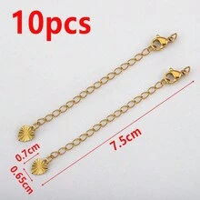 10pcs Stainless Steel Extension Chain With Lobster Clasp, For DIY Jewelry Making Bracelets Necklaces - Extended Chain With Lobster Clasp - View 19
