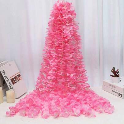 1pc Silk Cherry Blossom Vine Simulation Flower Fake Cherry Blossom Plant Valentine's Day Bride Bouquet Autumn Decoration Wedding Vase Home Restaurant Bedroom Decoration, Holiday Birthday Party Accessories, Outdoor Garden Decoration