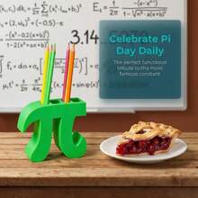 数学节 3.14 圆周率日礼物 创意绿色圆周率笔筒 简约学生文具盒 多功能桌面收纳盒 - 多色 - 查看 1