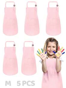 5pcs Kids Apron With 2 Pockets, Adjustable, Suitable For Boys And Girls, Children's Art Painting Apron For Kitchen, Classroom, Cooking, Baking, DIY - Multicolor - View 29