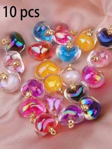10pcs 19mm Heart Shaped Pendant, DIY Jewelry Making, Valentine's Day - Multicolor - View 12