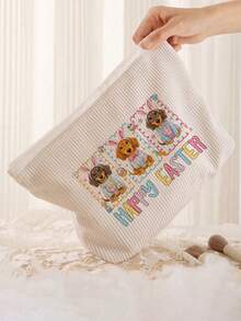 可爱复活节兔子和腊肠犬印花化妆包 - 大容量拉链旅行化妆品收纳包，耐用面料，便携日常及旅行化妆包，男女皆宜，适合复活节、圣诞节、情人节、新年、生日、感恩节等节日，也是送给爱狗人士的礼物。这款化妆包是复活节必备的化妆品收纳包、洗漱包、化妆包、洗漱旅行包、度假必备品，也是送给女性的旅行礼物。 - 彩色 - 查看 2