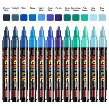 72色鲜艳丙烯马克笔套装，6种颜色系统，1盒12支渐变色马克笔 - 不晕染速干 - 中号笔尖（2-3毫米） - 适用于岩石彩绘、黑纸、滑板装饰、木材、塑料、画布、圣诞贺卡等。 - 彩色 - 查看 14