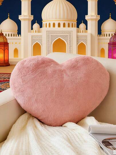 1pc Heart-Shaped Plush Decorative Throw Pillow, Cute Cushion For Room, Sofa, Bedroom, Living Room Decor, Suitable For Daily Use, Party, Wedding, Valentine's Day, Easter