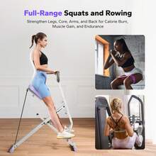 MERACH Squat Machine Gym Equipment, Squat Rowing Machine With Adjustable Resistance, 350 LBS Max Weight Capacity, Easy Setup & Foldable, Glutes And Leg Home Workout Machine - White-purple - View 3