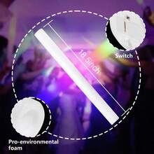 CamelParty 100PCS LED Light Up Foam Sticks Wand Rally Batons DJ Flashing Glow Stick Party Bulk Foam Glow Sticks With Colorful Flashing Glow In Dark Party Supplies, Glow Stick Bulk Party Pack For Wedding,Raves,Concert,Camping,Sporting Events,Pool Party, World Football Tournament - Xem 6
