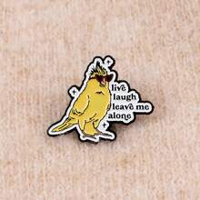 可爱卡通猫牛珐琅徽章动物虎鲸搞笑浣熊语录胸针金属翻领别针徽章背包服装配饰珠宝朋友礼物 - 黑色 - 查看 12