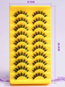 10 Pairs Thick Curly Criss-Cross Natural Looking False Eyelashes, High Volume - View 2