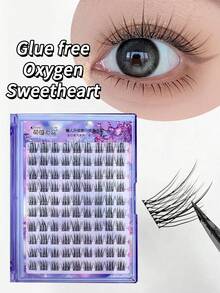 12-13mm Self-Adhesive Oxygen Candy False Eyelashes, Large Capacity, No Glue, Natural Single Cluster, Easy For Beginners And Lazy People To Use, Cartoon Eyelash Cluster, Eyelash Cluster, Single Eyelash, Eyelash, False Eyelash - Black - View 1