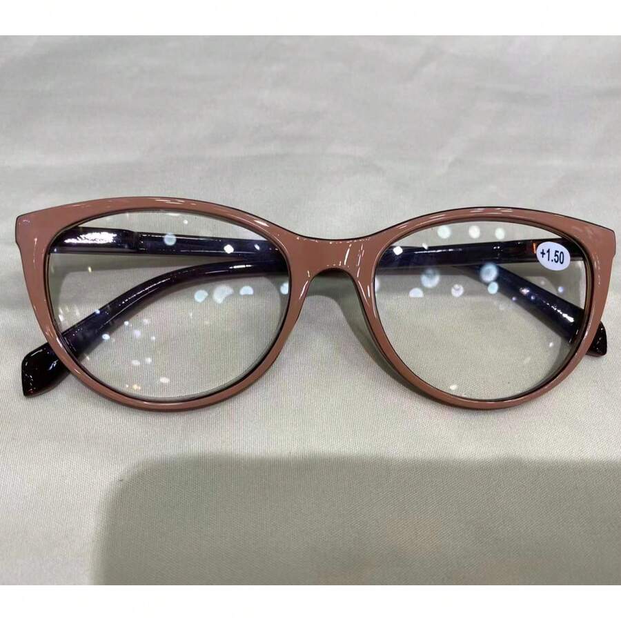 Women's Cat-Eye Reading Glasses 9520 - đen be - Xem 1