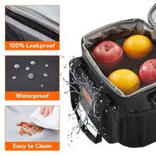 Medium Lunch Bag Insulated Lunch Box Soft Cooler Cooling Tote For Adult Men Women Black 12-Can 9L - 黑色 中號 9L - 查看 5