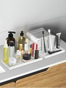 1个/2个浴室梳妆台托盘,迷你皂液器,小型香水和首饰碟,小饰品架,蜡烛托盘,浴室收纳架,厨房水槽窄型硅胶皂碟 - A - 查看 3