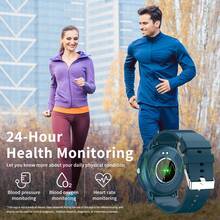 Reloj inteligente unisex con podómetro, contador de calorías, recordatorio de llamadas, rastreador de fitness resistente al agua, monitor de frecuencia cardíaca, monitor de presión arterial, monitor de sueño, alarma, recordatorio de mensajes, pronóstico del tiempo, cámara, recordatorio de sedentarismo, compatible con Android e iOS - Azul - Ver 4