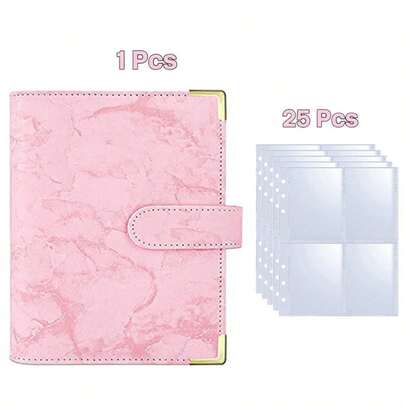 A5 K-Pop Star Photo Card Album, 25 Pages With 4 Card Slots Design, Can Hold 100 Cards, PU Leather Cover, Convenient For Organization And Collection