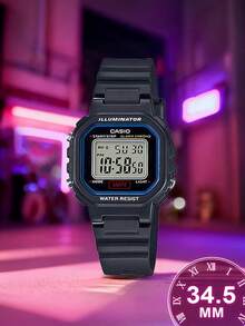 Casio Women's Black Resin Luminous Watch, Model LA-20WH-1C, Chronograph, Alarm - Black - View 3