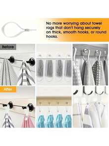 10Pcs Multipurpose Reusable Polyester Button Loop Hanger, Durable Towel Clip Strap, Space Saving Storage Organizer Straps For Bathroom, Kitchen And Closet, For Home Organization - Multicolor - View 8
