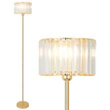 Black Floor Lamp For Bedroom, Modern Floor Lamp For Living Room With K9 Crystal Shade, Industrial Standing Lamp With On/Off Switch, Vintage Corner Tall Lamp For Nursery Office Kids Girls Room - 美規A型插(110-127V) - 查看 11