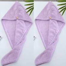 1条/2条超细纤维干发巾，湿发擦干巾，卷发防毛躁干发巾，睡眠帽 - A - 查看 11