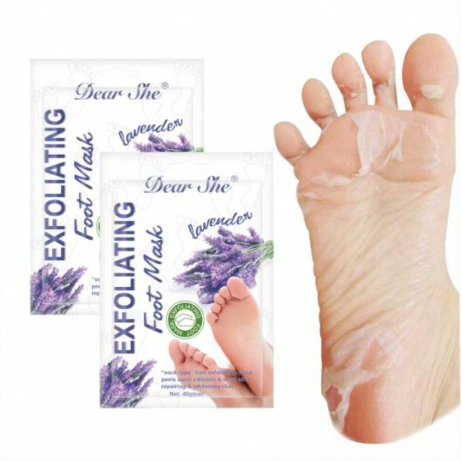 Dear She Mascarilla Exfoliante para Pies de Lavanda 40g - Efecto Peeling, Elimina Piel Muerta y Suaviza Talones Agrietad